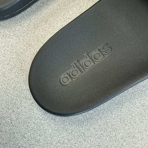 NWOB Adidas Women's 6 Cloudfoam Adilette Comfort Slides Black White Stripe - Picture 4 of 7